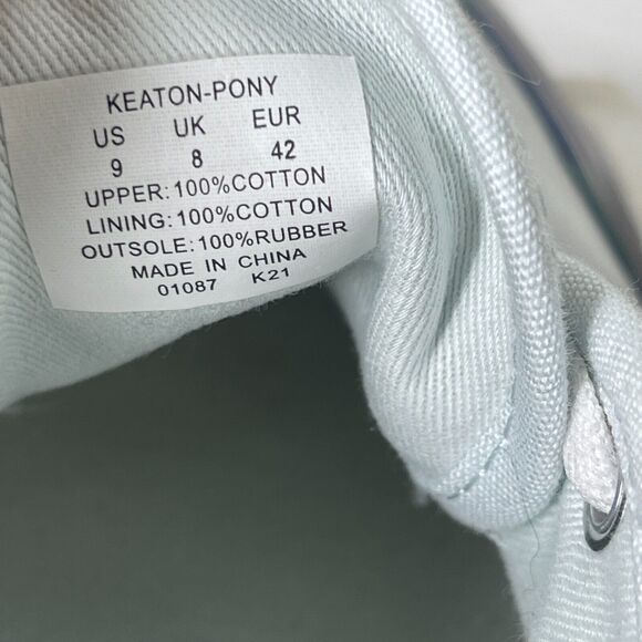 Polo Ralph‎ Lauren Men's Keaton Leather-Trim Canvas Sneaker Light Blue 9 - Picture 12 of 13